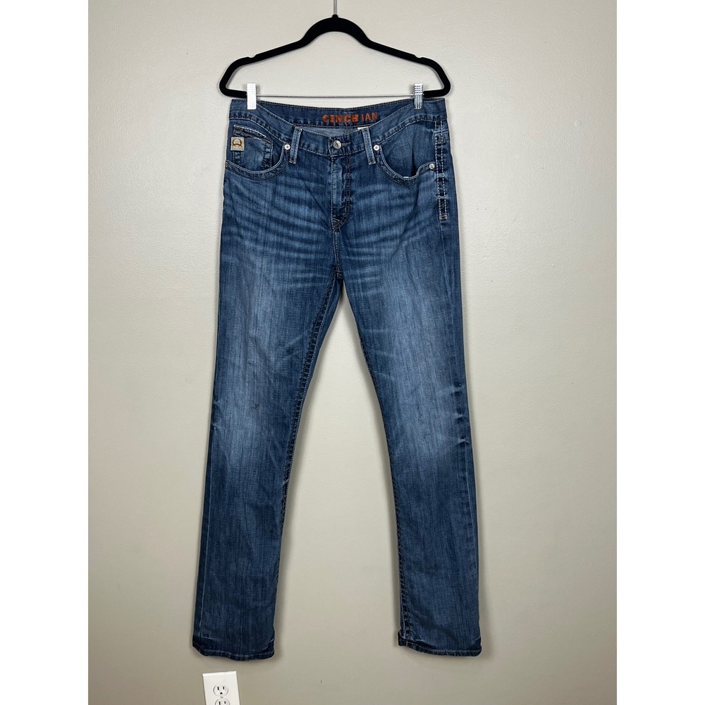 Cinch Ian Mens Slim Fit Straight Leg Jeans Blue Medium Wash 34x36 MB52336001